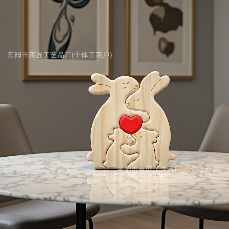 Amazon Simple Cartoon Ornaments Creative Wooden Rabbit Family Desktop Decoration Wood Carving Ornaments for Gifts Amazon Simple Cartoon Ornaments Creative Wooden Rabbit Family Desktop Decoration Wood Carving Ornaments for Gifts
