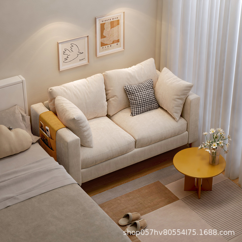 Apartment Small Apartment Small Sofa Living Room Rental Fabric Single Sofa Ins Style Bedroom Double Simple Multifunctional