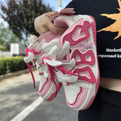  new student casual letter niche low-cut sneakers, trendy Korean style versatile flat-soled color-blocking sneakers for women in autumn