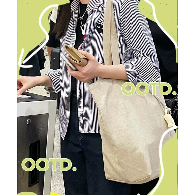 A must-have for cow goods, only a few, niche lazy style, Yize canvas bag, three handheld tote bag