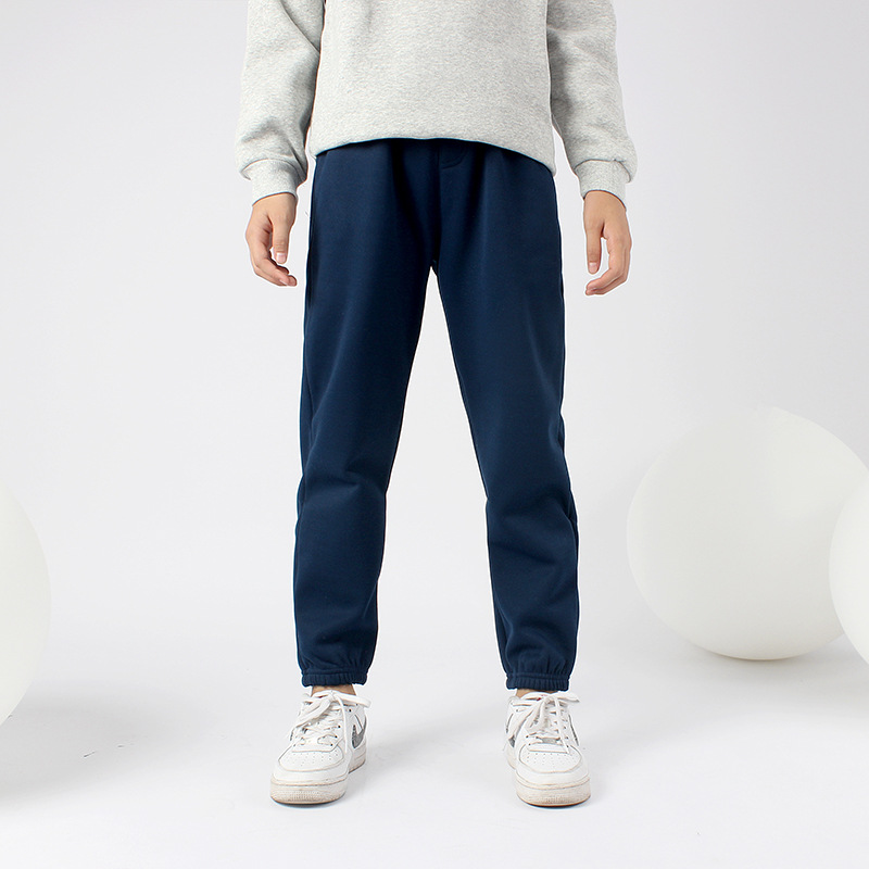 Otoño e invierno estilo coreano nuevos pantalones forrados de lana para niños de color sólido para niños grandes pantalones de chándal cálidos para niñas Generación de cabello image 9