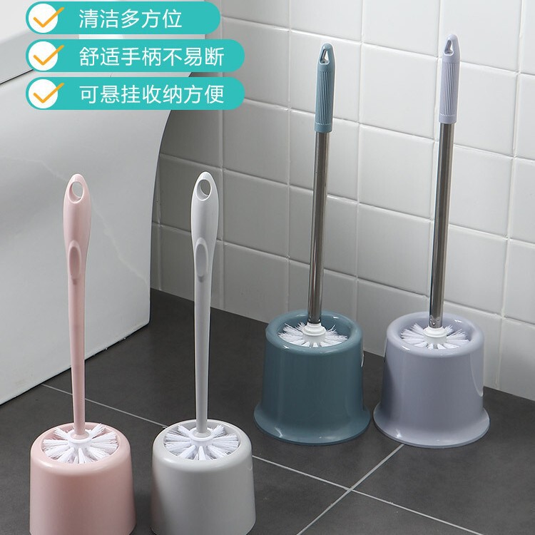 便器ブラシ家庭用死角のない長柄壁掛け丸頭洗浄ブラシ台座付きトイレブラシ|undefined