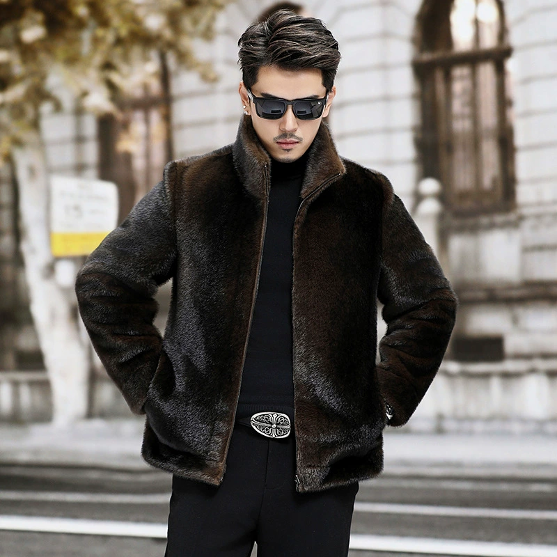 Velvet double-sided keep warm coat, for middle age