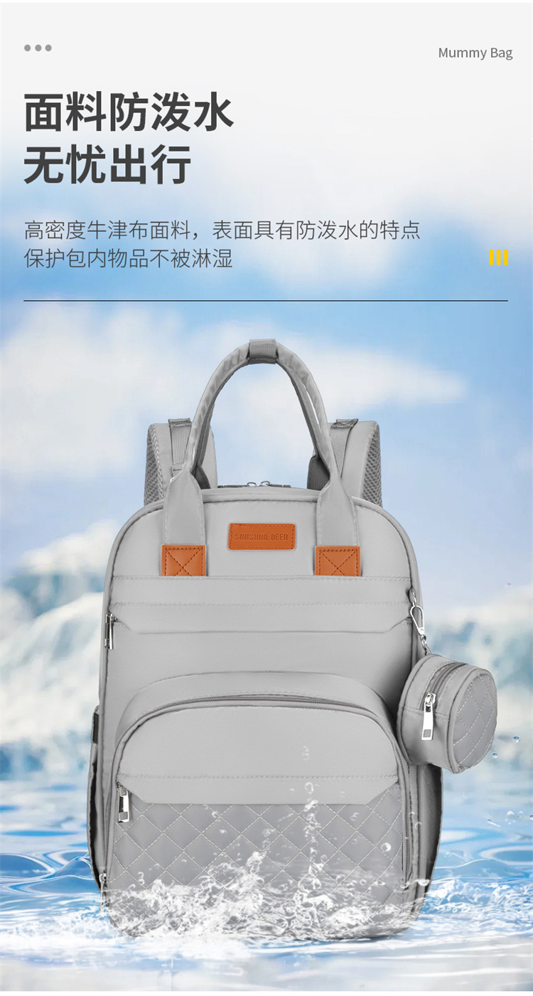 Cross-border exclusive for mother and baby bags, 2025 new large-capacity portable travel diaper bag for both shoulders, printable Mommy bag undefined