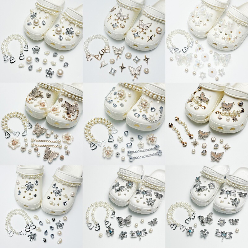 Fashion New Clogs Pearl Shoe Charms Versatile High-End Clog Shoe Buckle Accessories DIY Trendy Shoe Charms