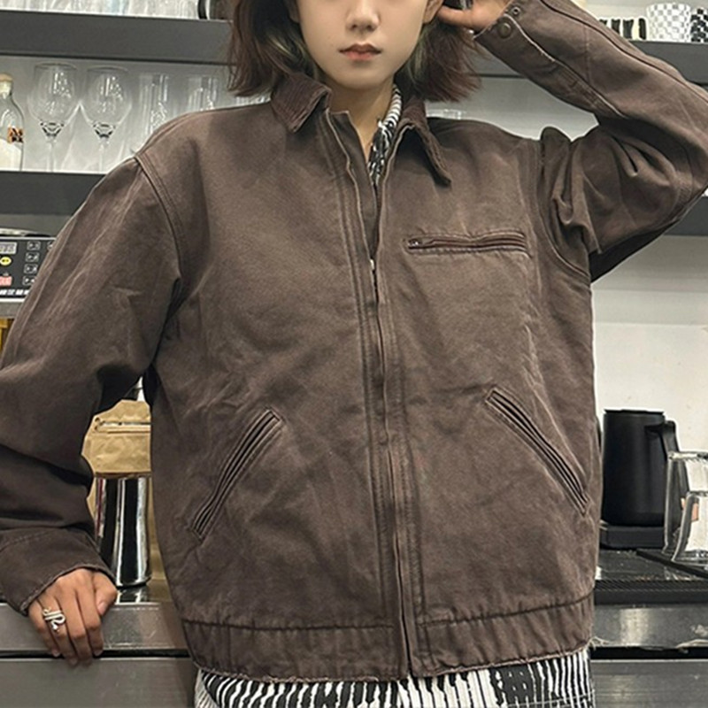 底特律工装夹克男女春秋潮牌古着vintage哈灵顿外套美式复古上衣