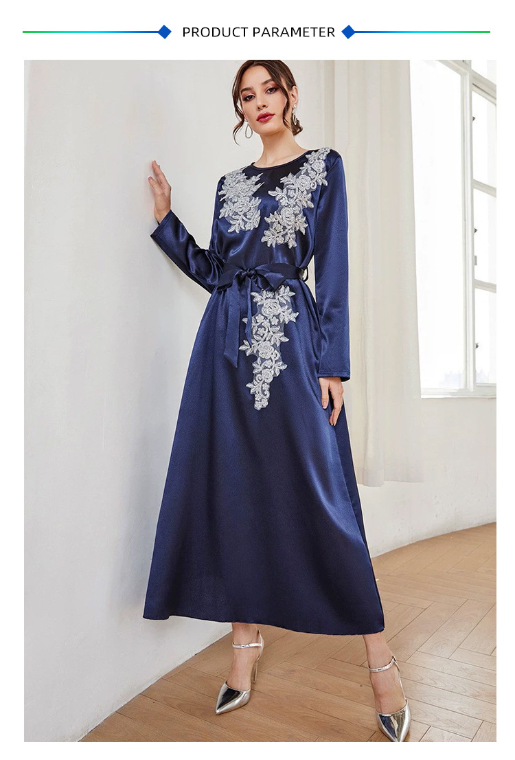 Abito da donna ricamato a maniche lunghe_voghion.com