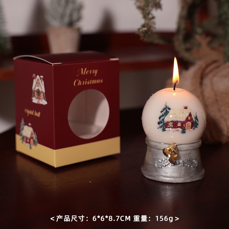 圣诞新款雪橇许愿水晶球ins风圣诞装饰挂件香薰造型蜡烛批发跨境|undefined