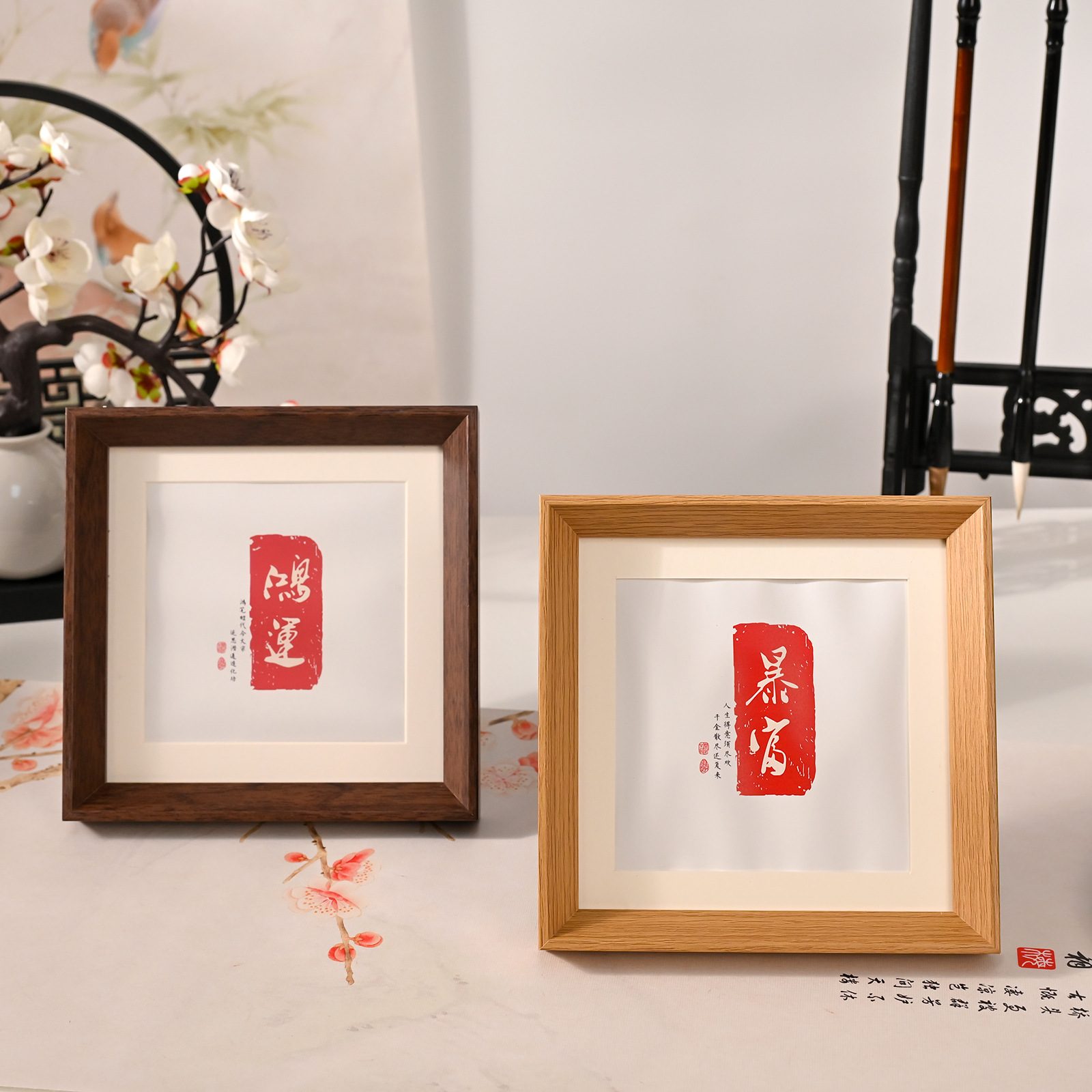 New Chinese Style 6inch Hollow Mini Square Photo Frame