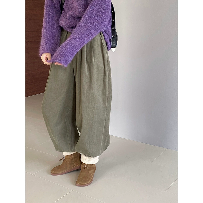 Jiangzuo воскрешает воздушные шары брюки утолщенные вельветовые японские свободные брюки дети зимний досуг спортивные штаны бабушки 6138