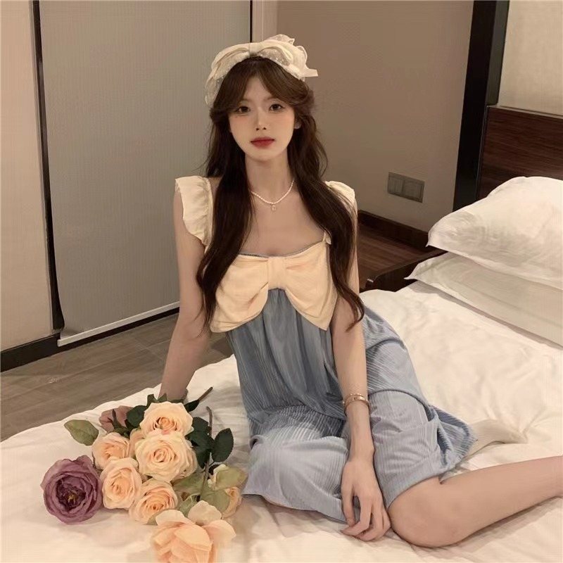 2022 verano nuevo lindo y sexy pijama arco pijama chica dulce ropa doméstica popularidad en línea en vivo