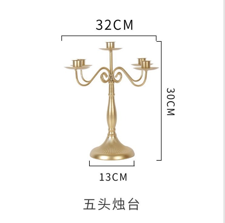 ヨーロッパのレトロな背の高い燭台装飾品鉄キャンドルライトディナー撮影小道具宴会結婚式のテーブルの雰囲気の装飾|undefined