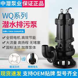 WQ污水泵潜水排污泵潜污泵大流量大功率防汛排涝泵三相电排污泵