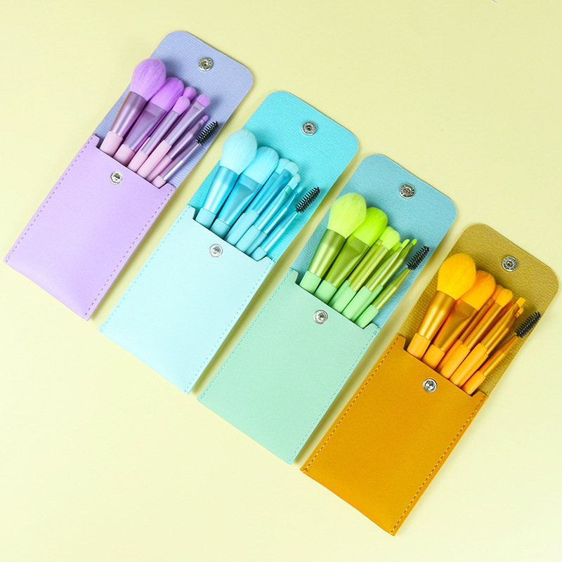 Transfronterizos 8 mini macarón conjunto de cepillo de maquillaje pequeño lote logotipo personalizado fabricante de herramientas de maquillaje portátiles