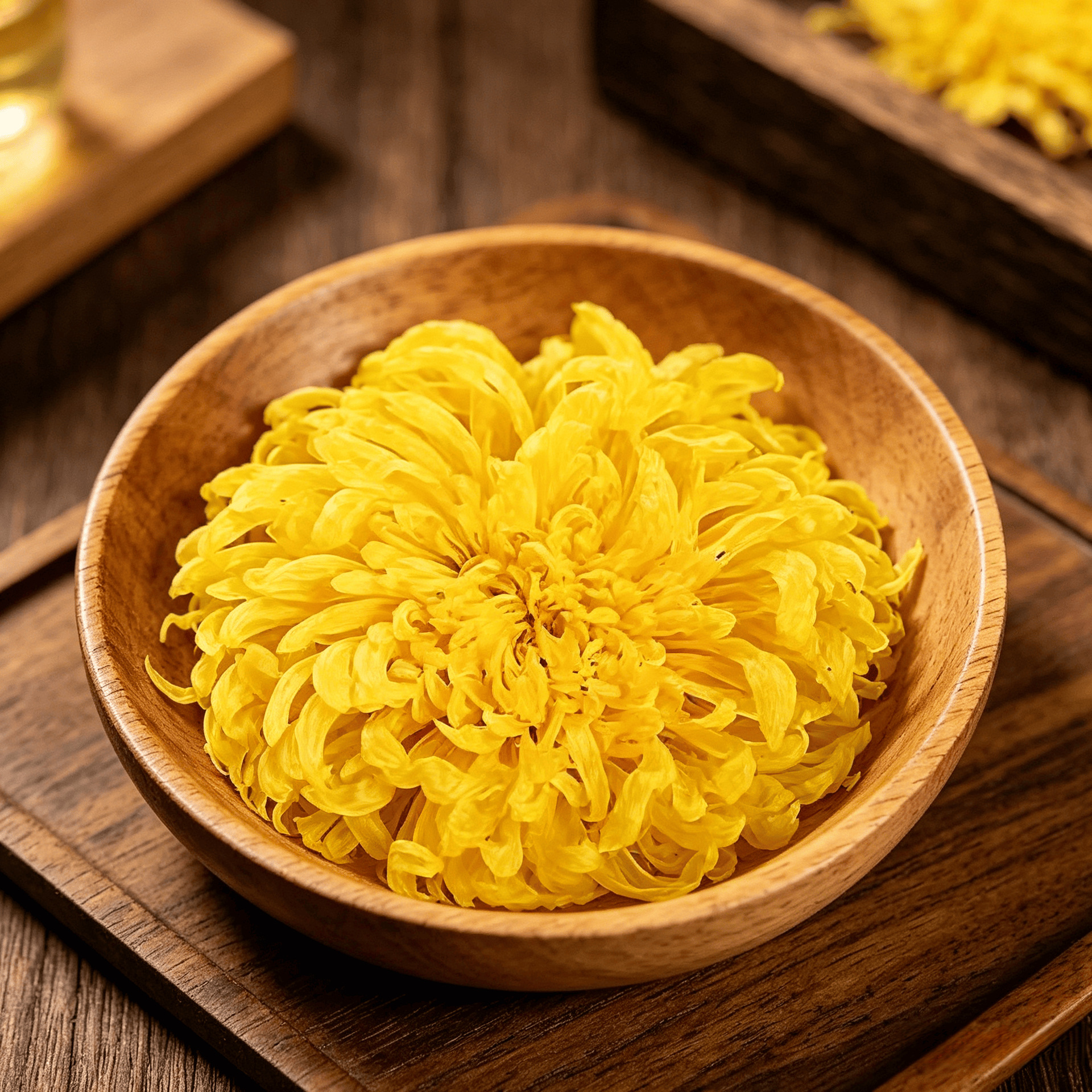 Golden Silk Chrysanthemum Tea Jin Si Huang Ju Large Blooms Loose Flower Tea 1000g Bag preparation