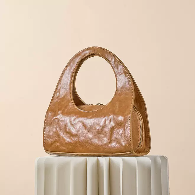 复古真皮手提女包通勤小包包女树膏头层植鞣牛皮晚宴包斜挎单肩包