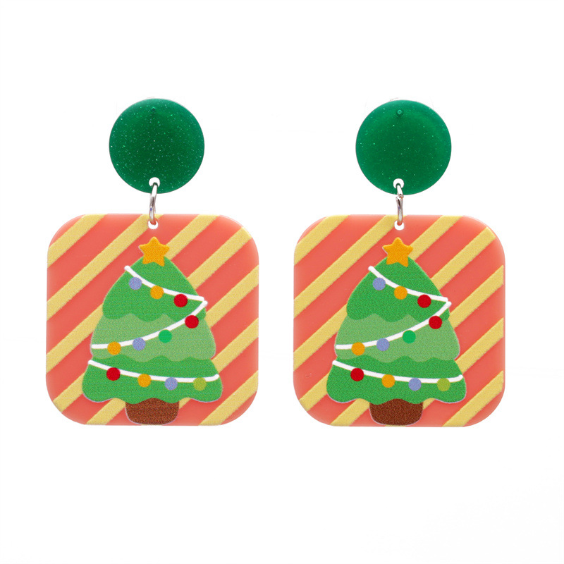 Navidad joyería europea y americana Santa Claus campana pendientes mujer ins estilo moda pendientes de vacaciones