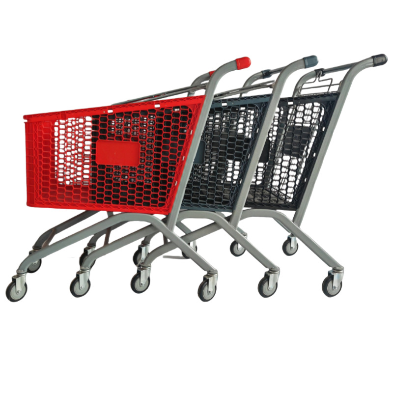 Carrito de compras de plástico para supermercado, carrito de compras para cadena de tiendas, carrito de mano para adultos en centros comerciales, gran capacidad para uso doméstico.