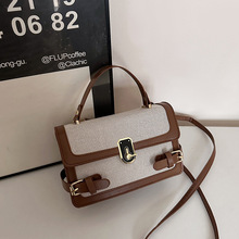 潮流撞色洋气ins手提单肩斜跨今年流行2025新款秋季女士小方包包