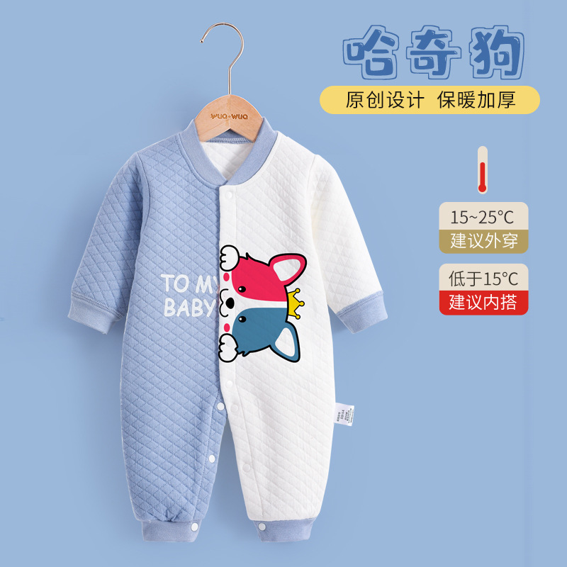 Ropa de otoño e invierno para bebés, monos de algodón puro para bebés, peleles cálidos y adorables de algodón acolchado para niños y niñas, mamelucos para recién nacidos.