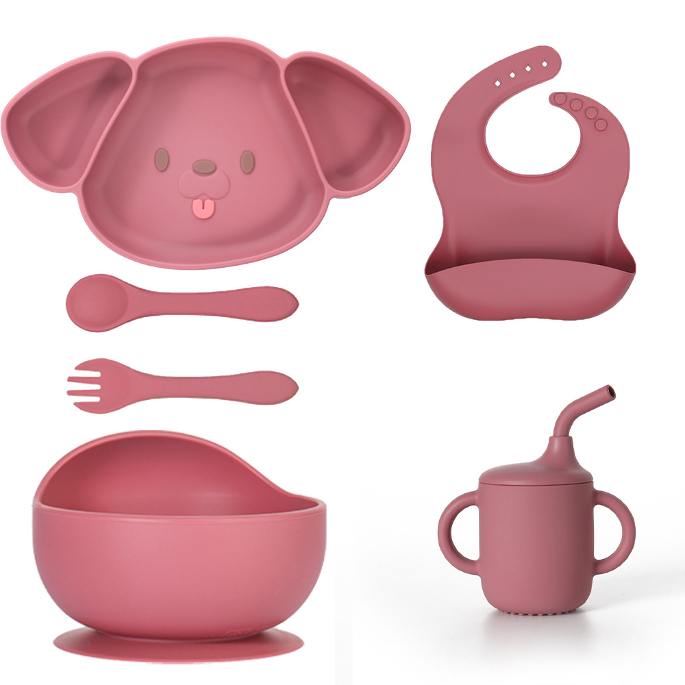 Platino de silicona dividido platos de platos para bebés regalos para animales platos para bebés tres platos de alimentación de silicona platos