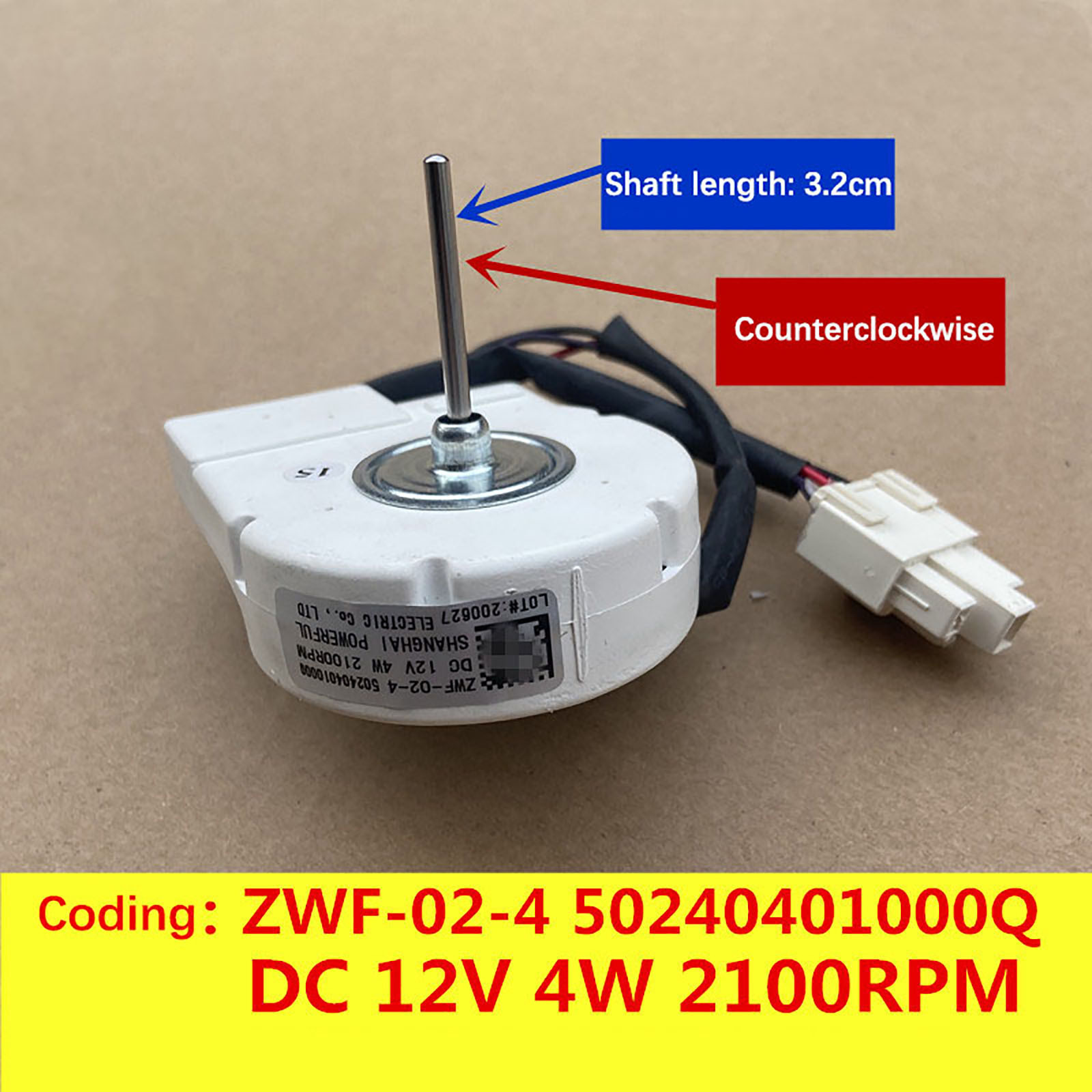 适用于美的冰箱风扇电机ZWF-02-4 50240401000Q 风机DC 12V 4W