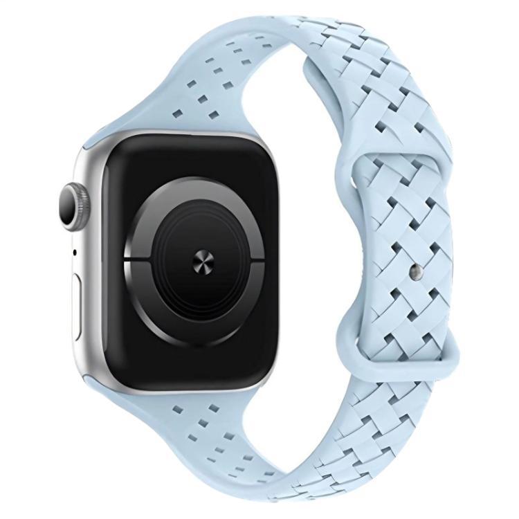 xDfind Butterfly Buckle trenzado correa estrecha de silicona para Apple Watch 42 / 44 / 45 / 46 / 49mm / Ap