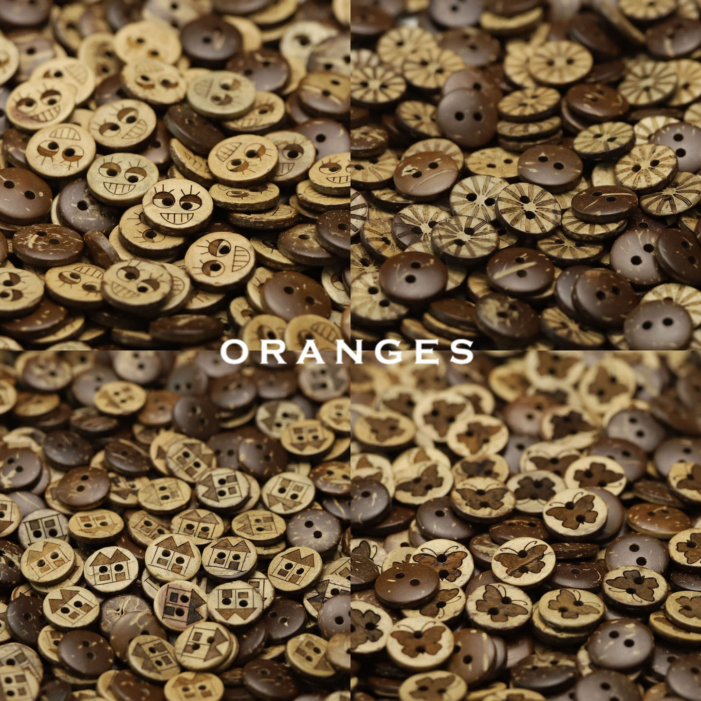 JULI Orange Botón de coco retro Camisa casual Suéter Cárdigan Botón decorativo Libro de cuentas de bricolaje Accesorios de joyería