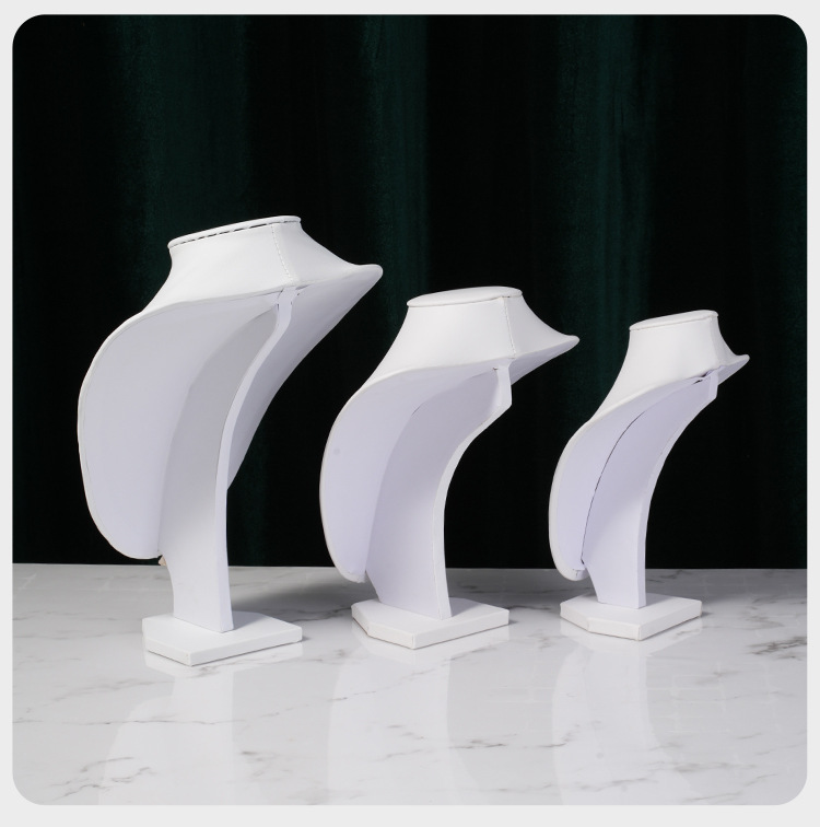 459g Weight Jewelry Display, Jewelry Rack Classification 1 Piece Quantity 1 Piece Wood White Leather Modern Style Model Portrait Jewelry Display Jewelry Rack