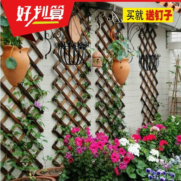 Деревянный забор, рамка для восхождения, антикоррозийный деревянный забор, телескопическая сетка для забора, цветочная подставка, украшение для балкона, стены, садовый забор