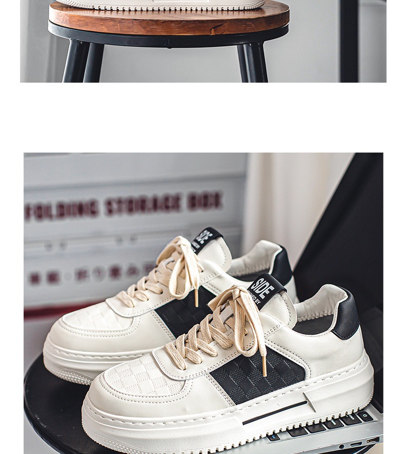 ShoeGlobe Herrenschuhe Herbst/Winter 2025: Modische, weiße Freizeitschuhe mit dicker Sohle – trendige und vielseitige High-End-Sportschuhe._voghion.com