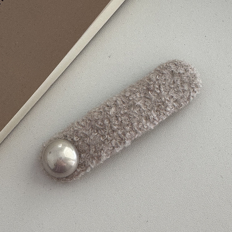 Pince à cheveux BB en peluche colorée de style coréen, perle, tout-assorti, frange latérale, cheveux cassés, pince latérale, épingle à cheveux, grande épingle à cheveux mignonne_voghion.com