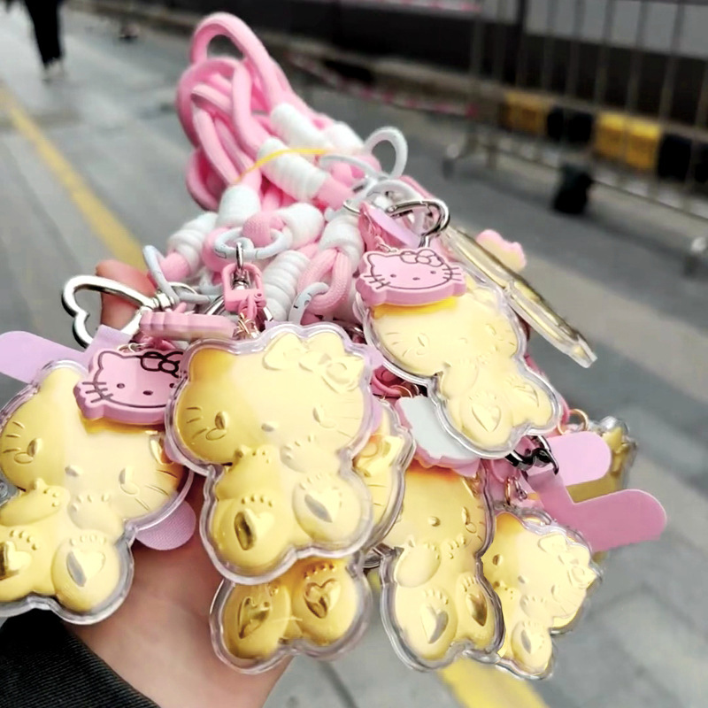 純金 999KT 猫キーホルダーかわいい漫画ハローキティバッグペンダントペンダントお土産子供のギフト|undefined