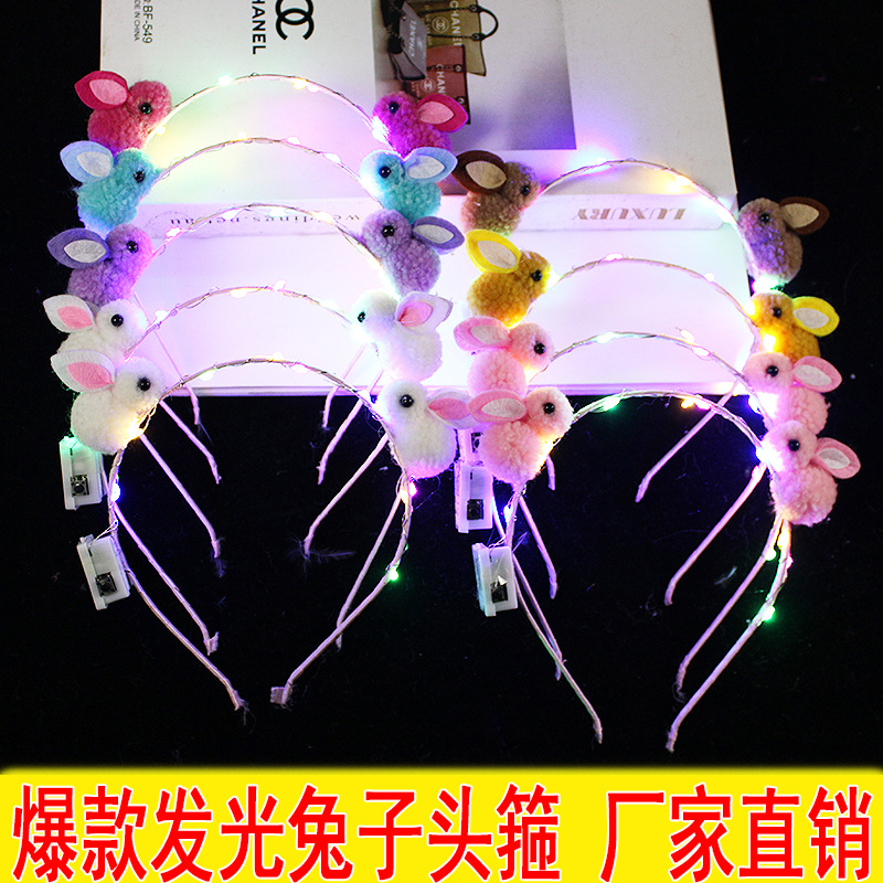 Luminoso Fox diadema Fox felpa Orejas de conejo orejas de gato horquilla bar concierto puesto diadema luminosa