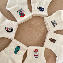 Plusox Women's Short Socks Ins Trend Fashion Influencer Spring Summer Short Socks Cute Japanese Style Sports Cotton Socks Thin Model