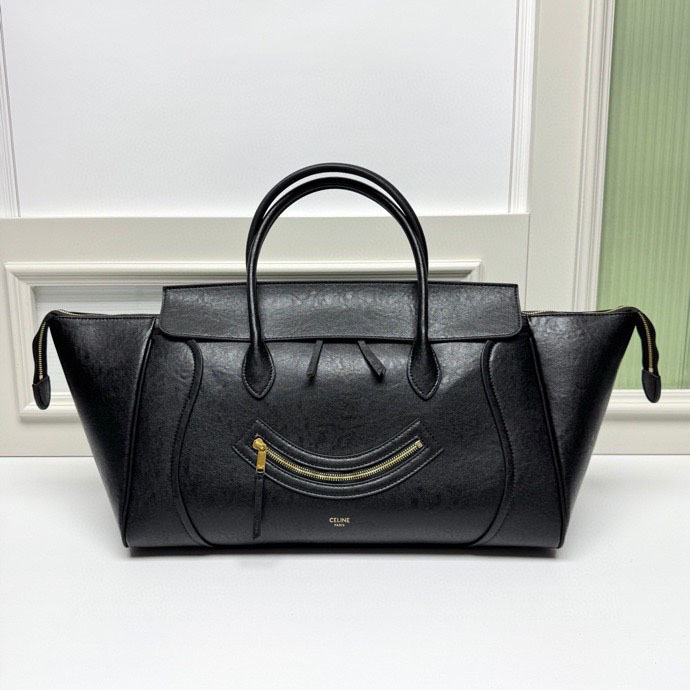 Arc De Triomphe Cross-Border New Smiling Wings Bag Large Capacity Soft Leather Temperament Bag Women's Simple Commuter Tote Bag