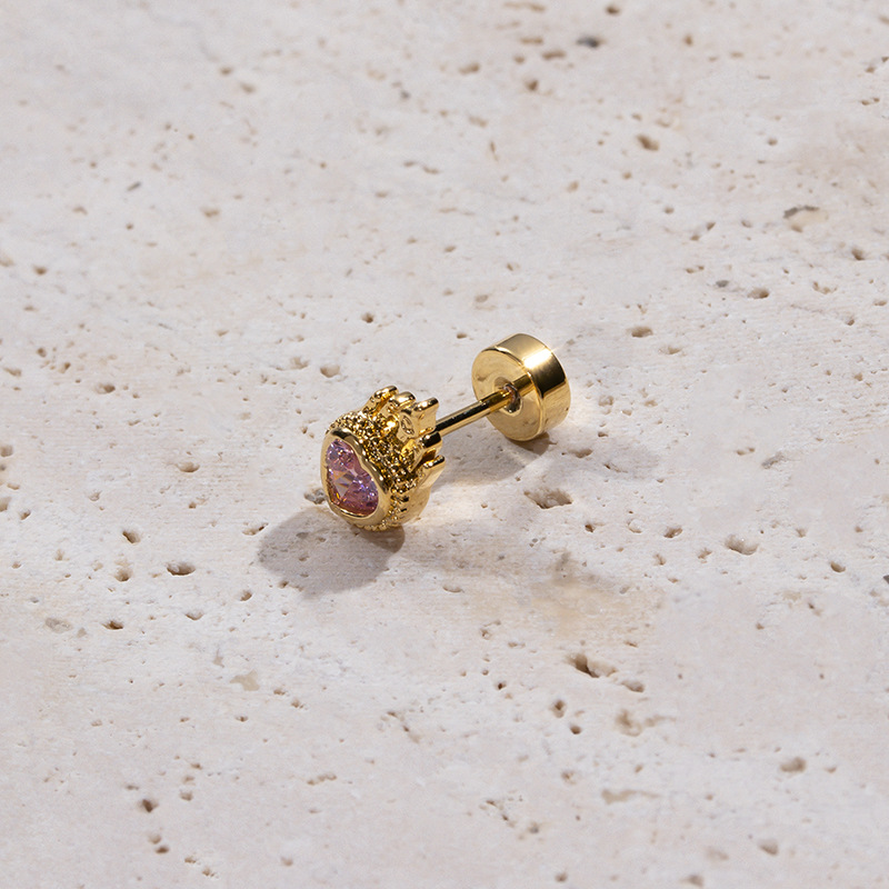 2PCS Neue Mode Earbone Studs Zirkon Herz Bogen Knoten Libelle Edelstahl Dünne Stange Einzigen Kopf Runde Kuchen Schraube ohrnägel_voghion.com