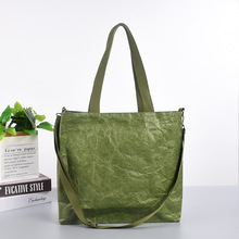 复古杜邦纸袋纯色空白拉链包包批发休闲大学生可调节单肩包可水洗