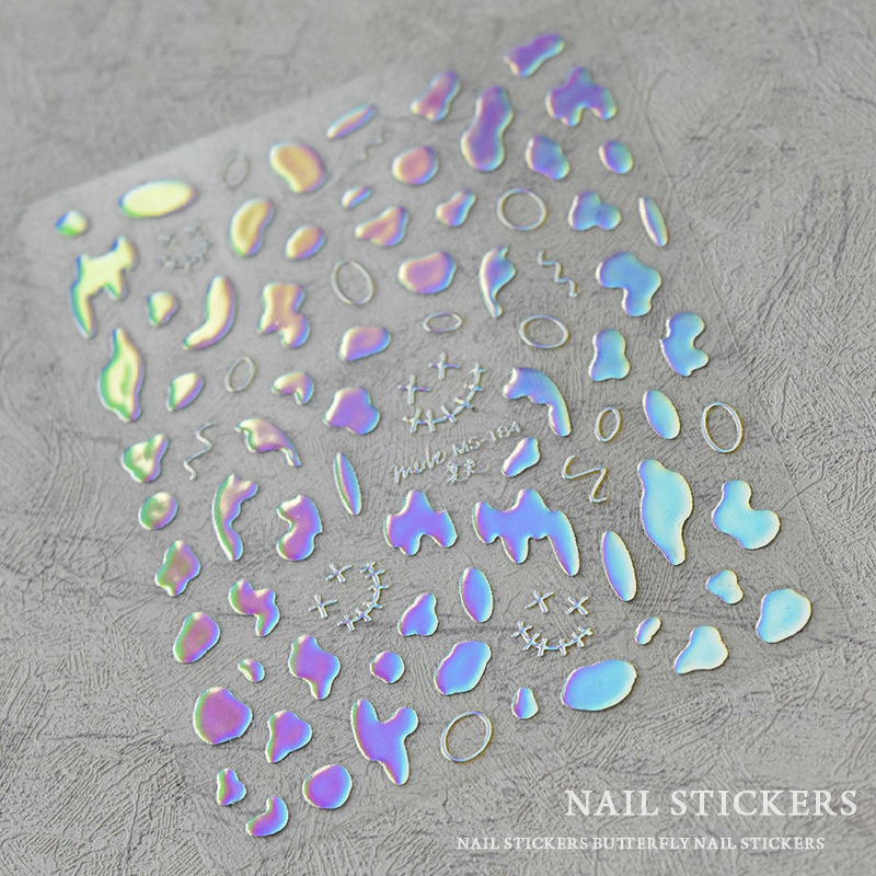 Punk estilo de uñas pegatinas galvanoplastia dorado láser nueva artesanía minimalista alivio calcomanías de uñas de color sólido oscuro de alto grado