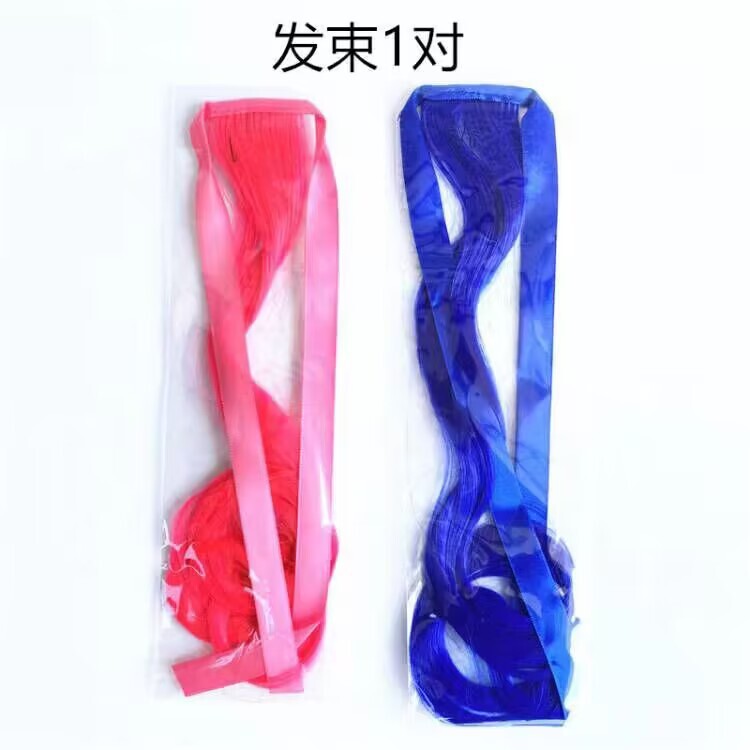 Ponytail Wig Color Hair Recover Suicide Squad cos Hallie Quinn Clown Girl All Saints Ribbon Chemical Fiber Wig