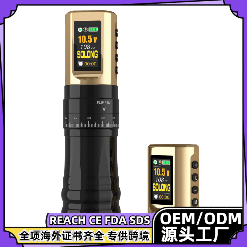 Máquina de tatuaje de doble batería de bordado de dragón con recorrido ajustable pluma de tatuaje pluma de batería motor máquina de tatuaje todo en uno equipo de tatuaje
