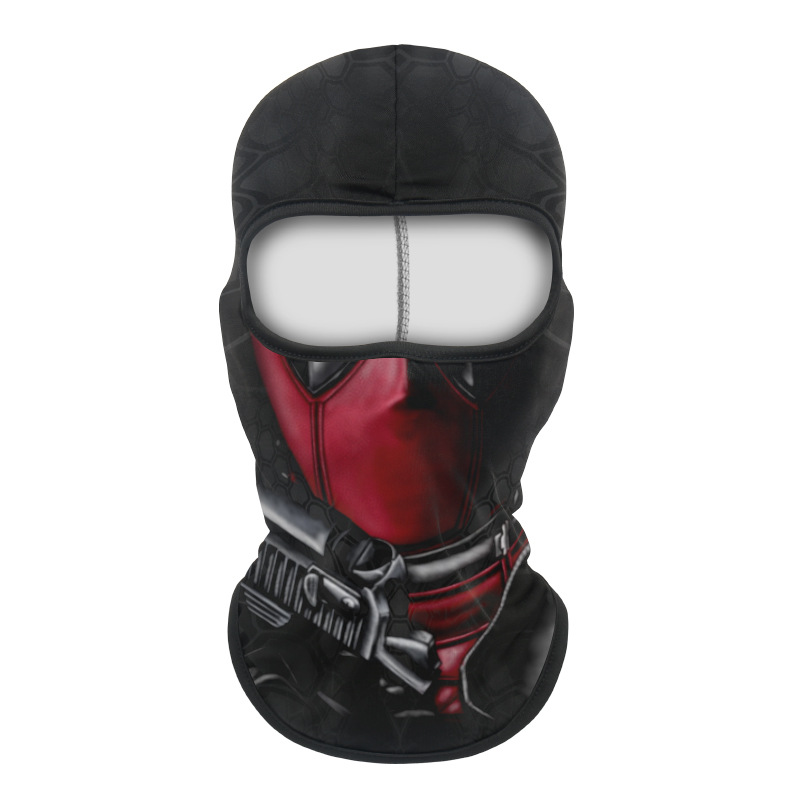 Motocicleta cubierta de cabeza impresa digital absorción de sudor transpiración protector solar sombrero de hielo de seda de marea máscara de sombra a prueba de viento