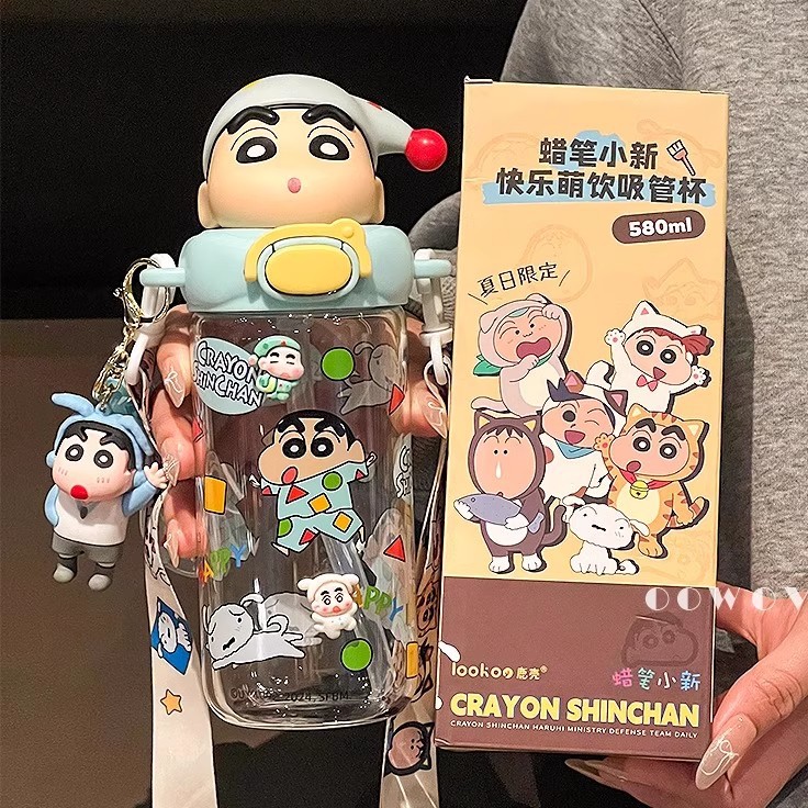 Crayon Small New Suction Cup Children's Summer Kettle Cute High Color Value Plastic Water Cup for Men and Women Glass Cup for Students