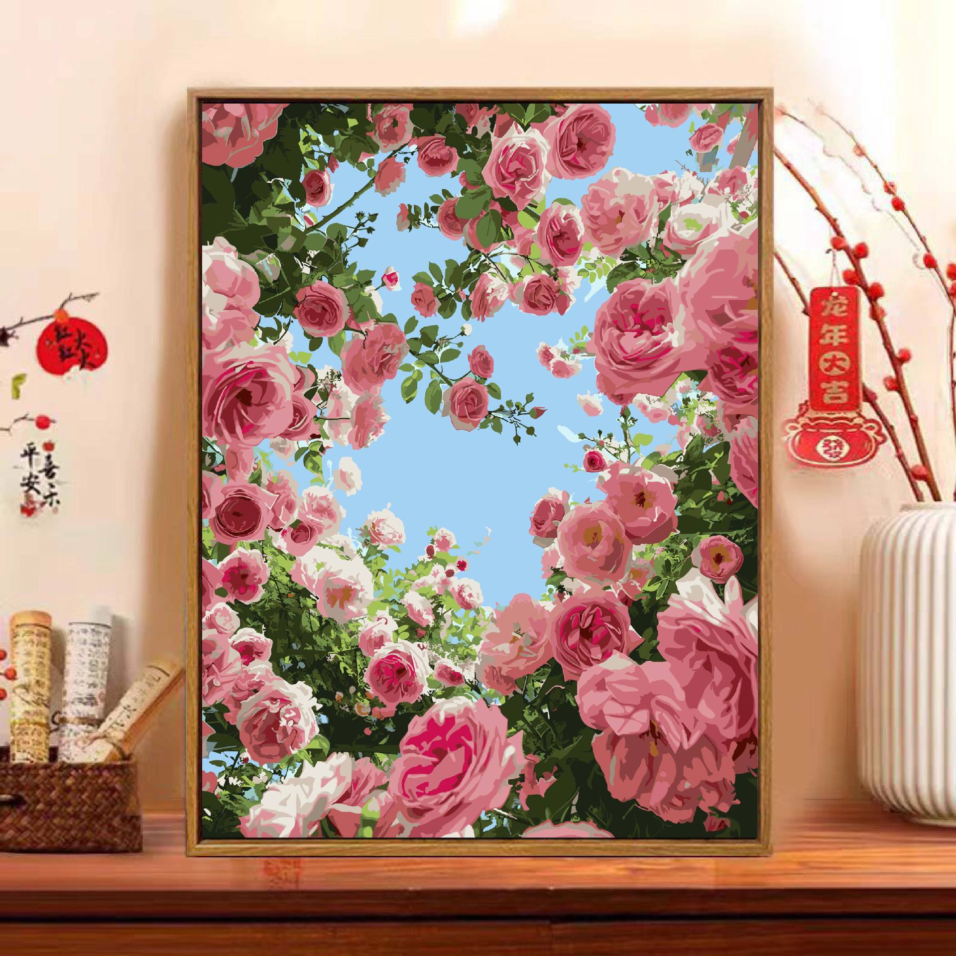 Floral pintura al óleo digital diy pintura de relleno adulto pintado a mano paisaje pintado a mano pintado acrílico pintura decorativa