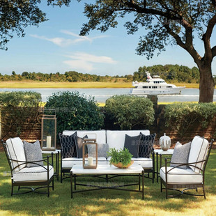 Outdoor Sofa Courtyard Seat Waterproof Sun Protection Table and Chair B&B Garden Open-Air Iron Outdoor Leisure Furniture Combination
