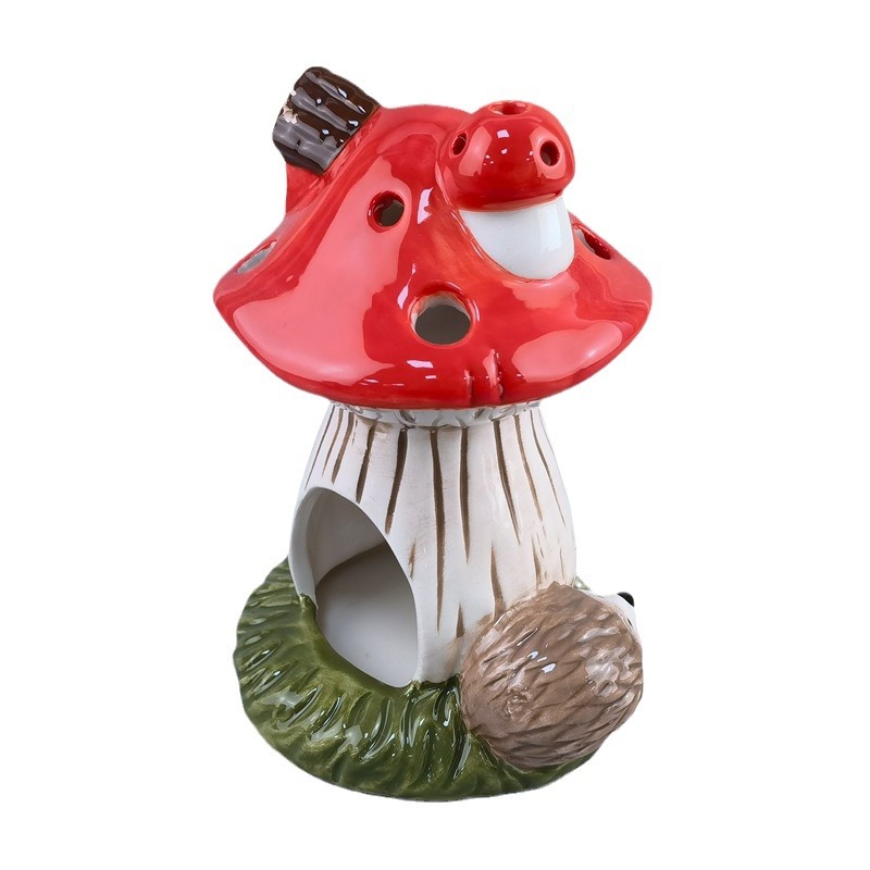 Nuevo transfronterizo de primavera sala de hongos de cerámica sala de cerámica T vela sala LED pequeña decoración de cera de té de hongos