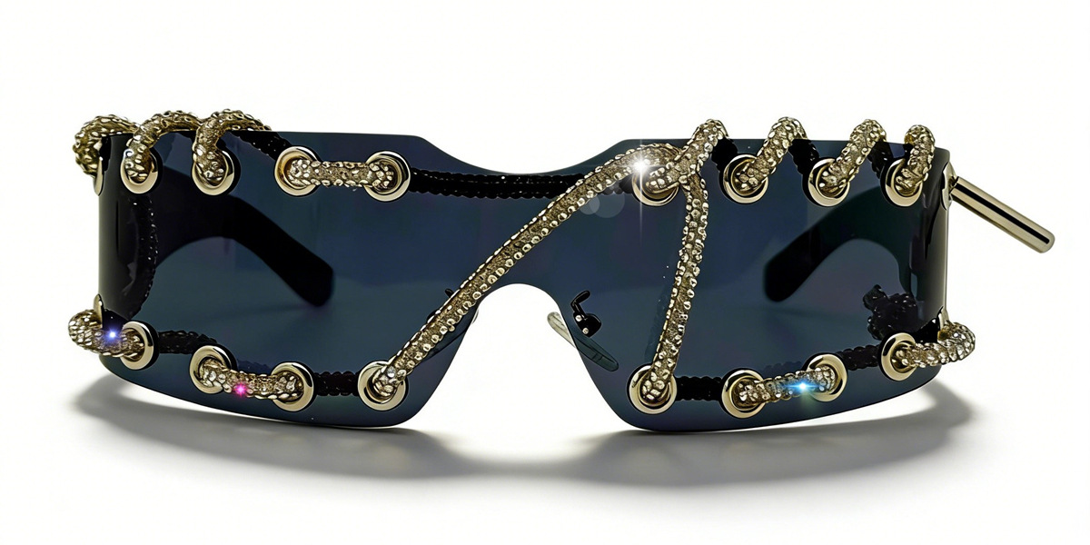 Cyberpunk Y2k Frameless Punk Sunglasses With Metal Rivet Details_voghion.com