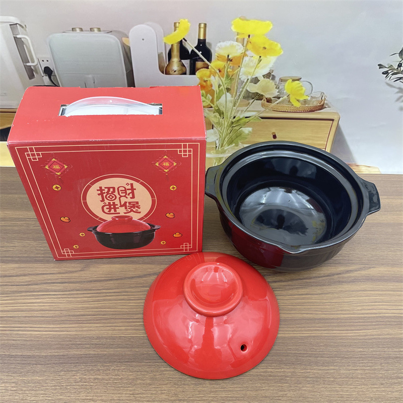 クリエイティブ新製品リチウム磁器土鍋家庭用ガスコンロ明火キッチン大容量スープ鍋シチューイベントプレゼントロゴ|undefined