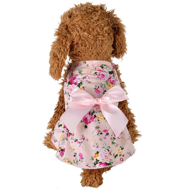 Pastoral Cotton Flower Bow Knot Pet Clothing display picture 5