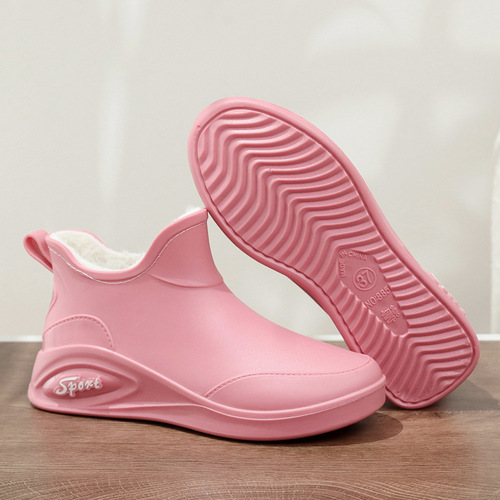 Wholesale Cross-border Fashion Slip-resistant Low-tube Water Shoes Water Boots Short-tube Rain Boots Car Washing Kitchen Shoes Rubber Shoes Foreign Trade